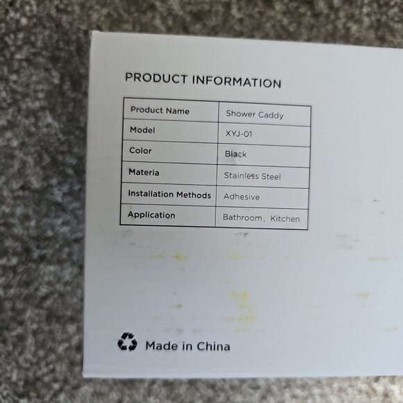 Stainless Steel Shower Caddy Model XYJ-01 - Adhesive Mounting for Bath/Kitchen - Picture 4 of 5